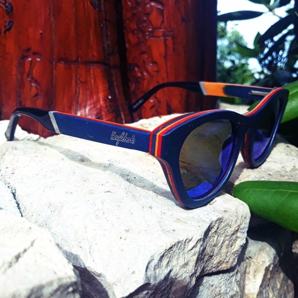 Beach Bound Skateboard Wood and Acetate Sunglasses, Polarized - Big J's Showstoppin' Store