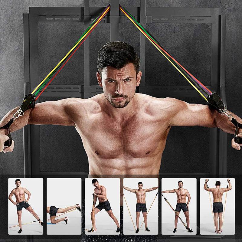 11Pcs Fitness Equipment Resistance Band Set - Big J's Showstoppin' Store