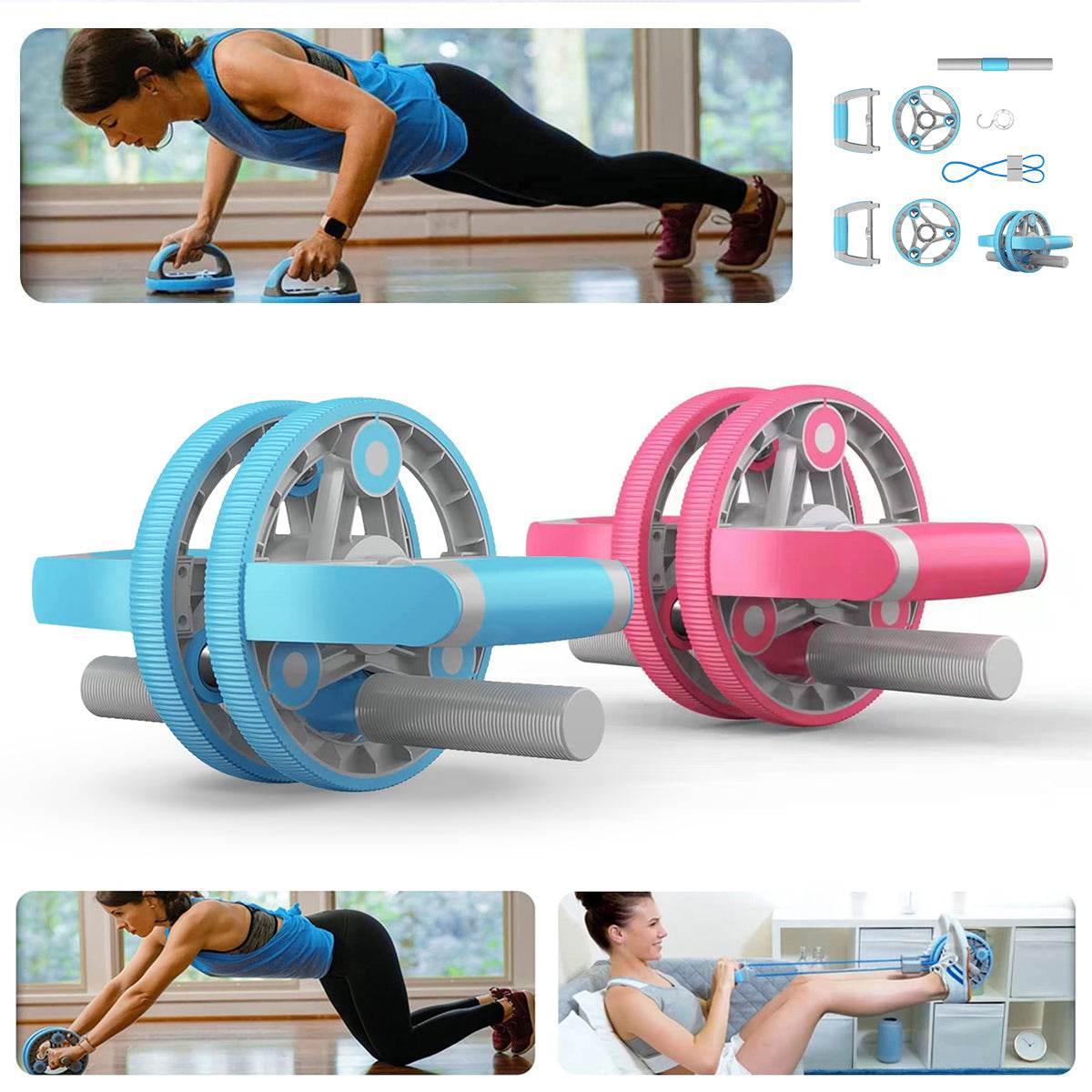 Multifunctional Abdominal Wheel Pull Strap Gym Fitness Training Set - Big J's Showstoppin' Store