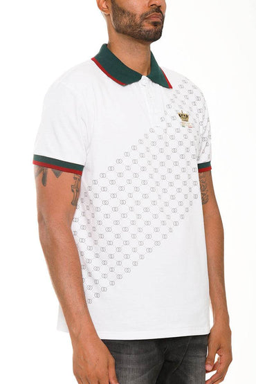 Italian Print Collared Polo Shirt - Big J's Showstoppin' Store