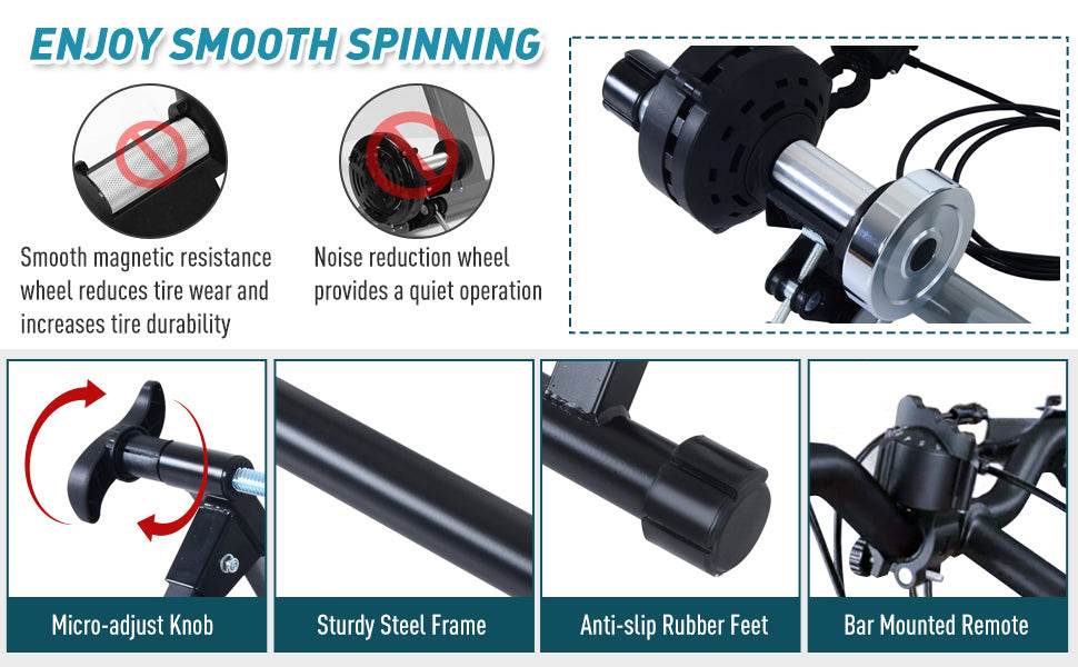 Soozier Indoor Magnetic Bike Bicycle Trainer Stand 5 Level Resistance - Big J's Showstoppin' Store