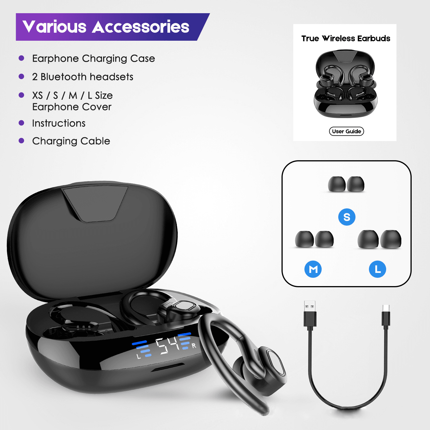 LED Display TWS Sport Bluetooth V5.0 Headset For Iphone Huawei - Big J's Showstoppin' Store