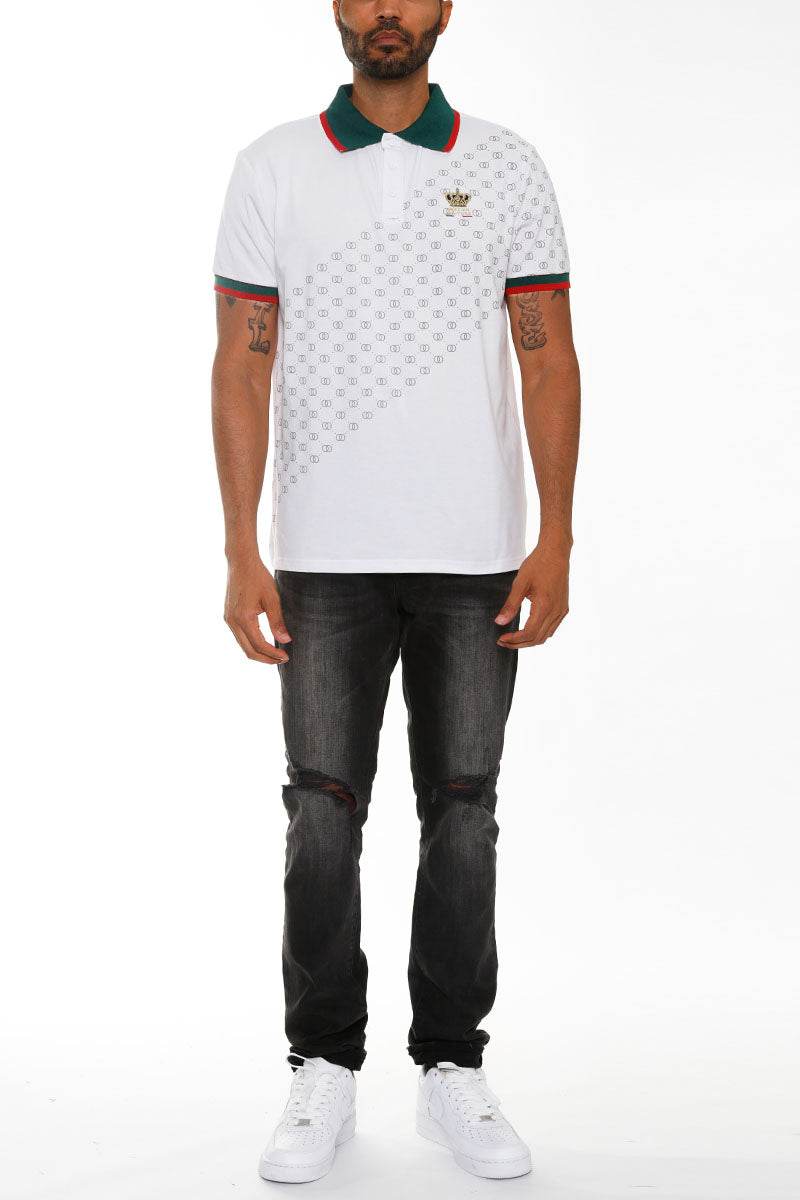 Italian Print Collared Polo Shirt - Big J's Showstoppin' Store