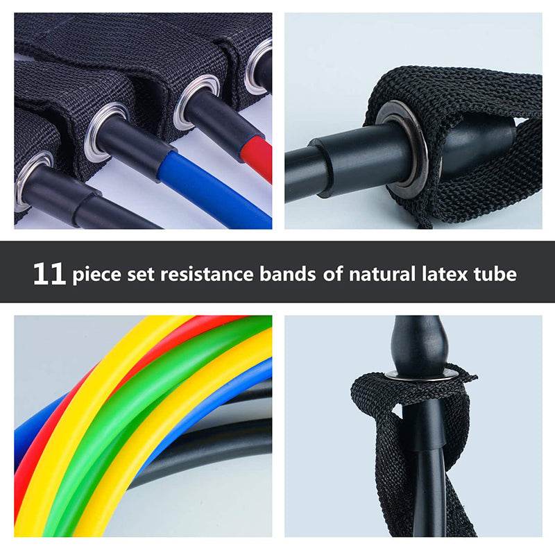 11Pcs Fitness Equipment Resistance Band Set - Big J's Showstoppin' Store