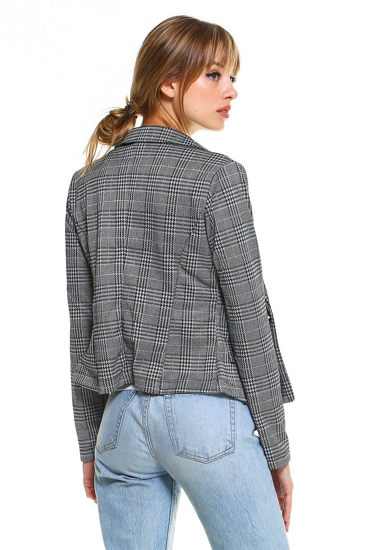 Point Plaid Blazer - Big J's Showstoppin' Store