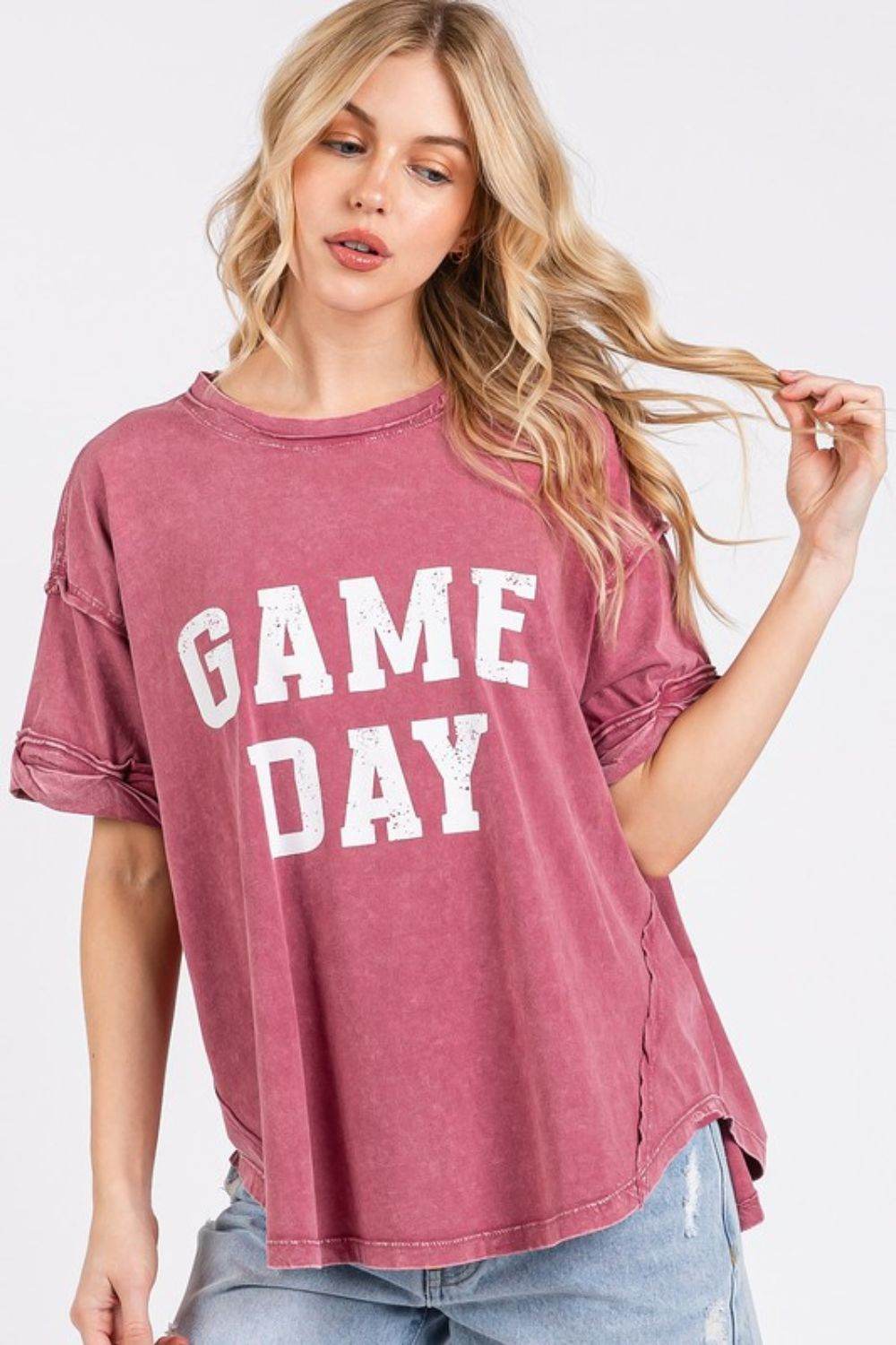 Mittoshop GAME DAY Round Neck Short Sleeve T-Shirt - Big J's Showstoppin' Store
