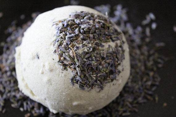Organic Bath Bomb Calm Bomb- TWO SIZES lavender - Big J's Showstoppin' Store