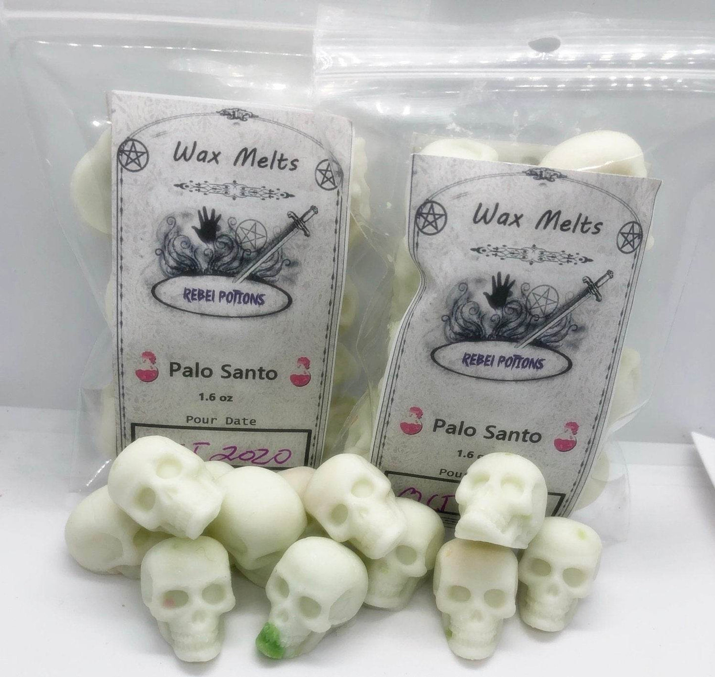 Palo Santo mini skull wax melts witch pagan wicca tart - Big J's Showstoppin' Store