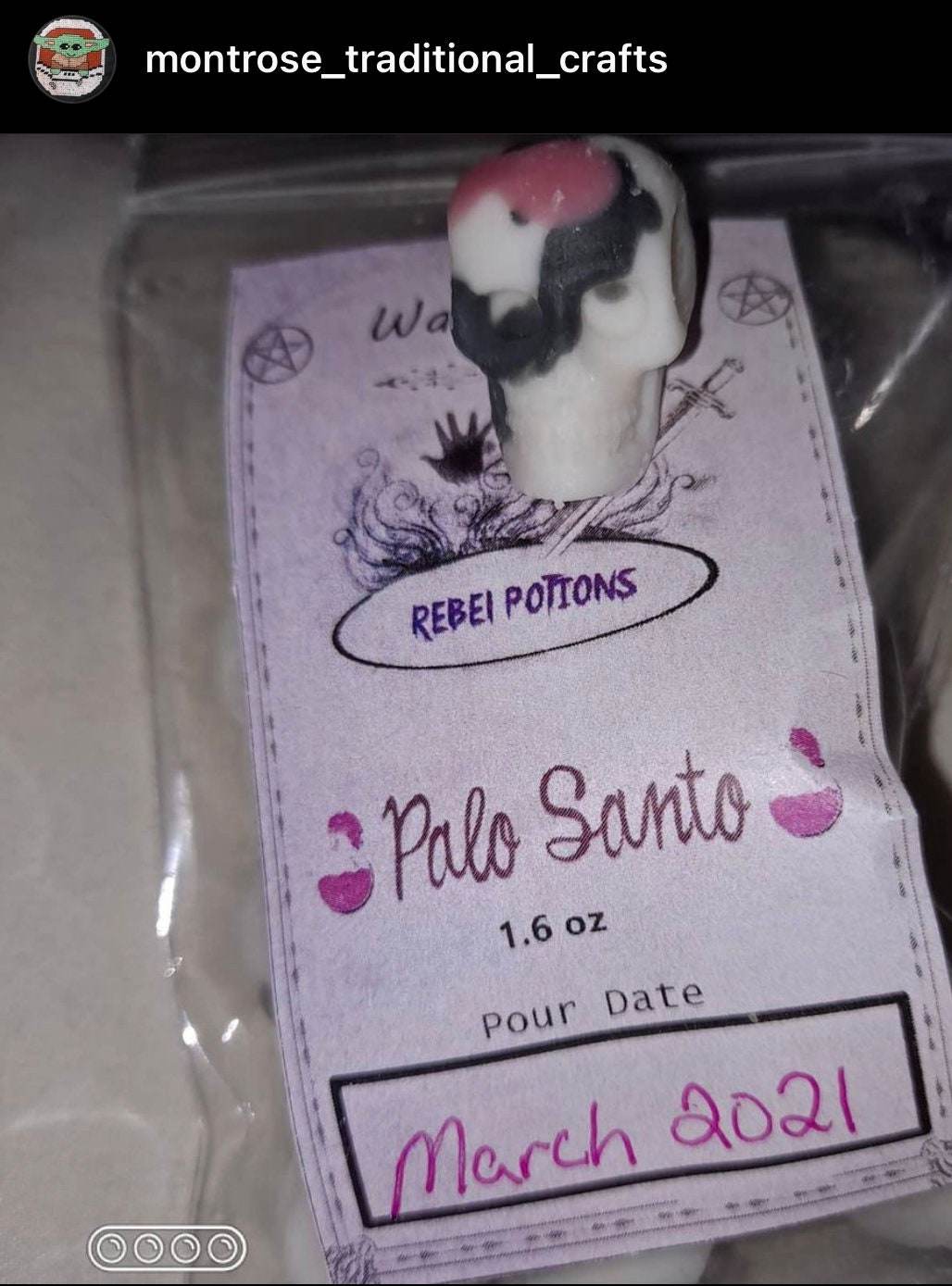 Palo Santo mini skull wax melts witch pagan wicca tart - Big J's Showstoppin' Store