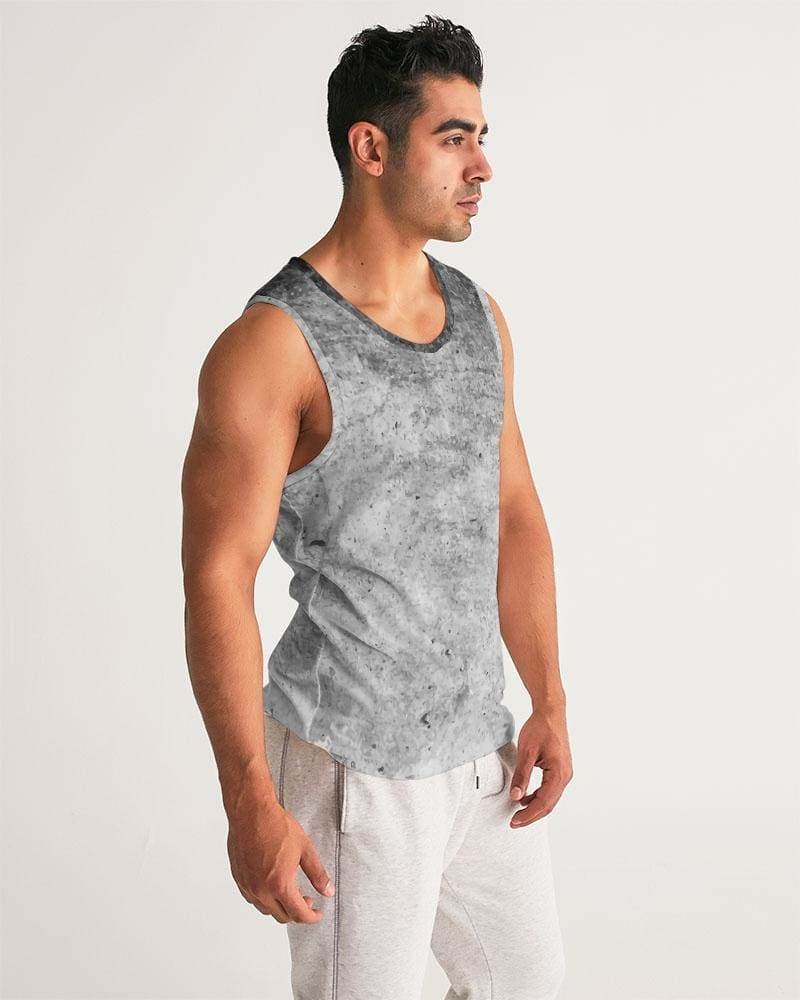 Mens Graphic Tank Top - Black and Gray Grunge Print - Big J's Showstoppin' Store