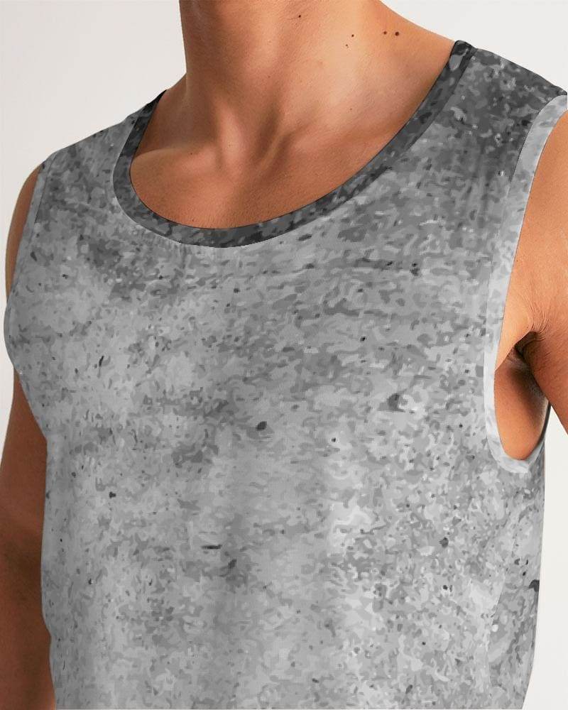 Mens Graphic Tank Top - Black and Gray Grunge Print - Big J's Showstoppin' Store