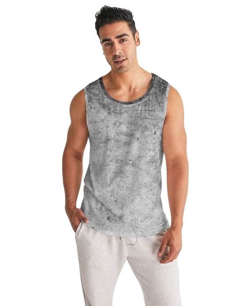 Mens Graphic Tank Top - Black and Gray Grunge Print - Big J's Showstoppin' Store