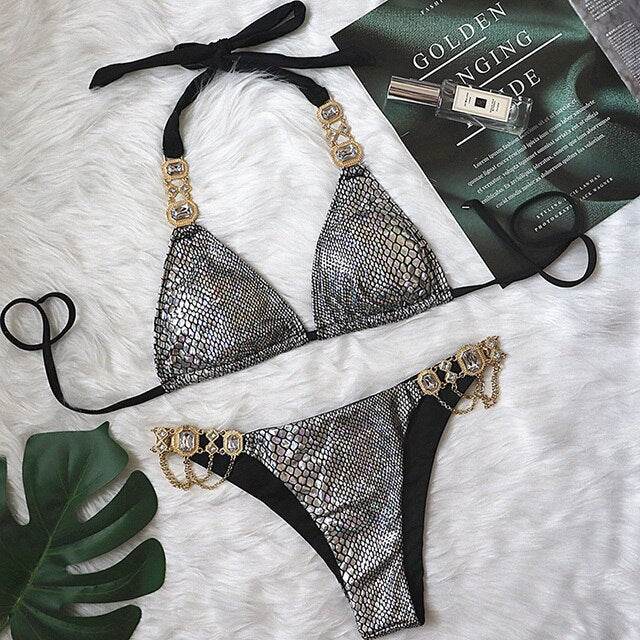 Bikini Jewelled Rhinestones Luxury Diamond Bikini Women Swimwear - Big J's Showstoppin' Store