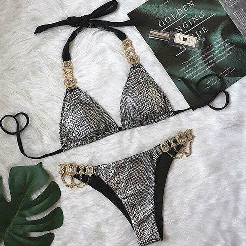 Bikini Jewelled Rhinestones Luxury Diamond Bikini Women Swimwear - Big J's Showstoppin' Store