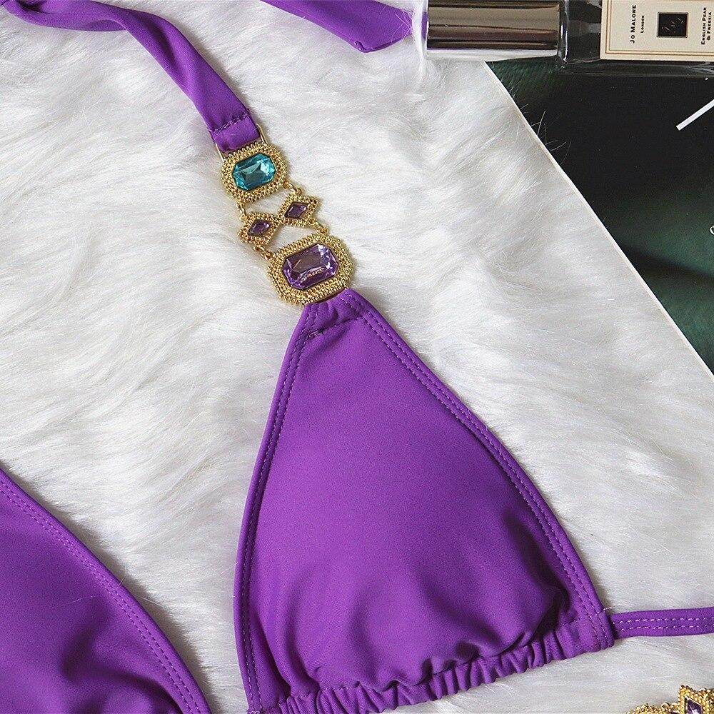 Bikini Jewelled Rhinestones Luxury Diamond Bikini Women Swimwear - Big J's Showstoppin' Store