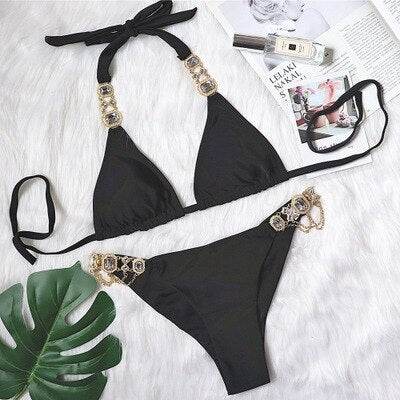 Bikini Jewelled Rhinestones Luxury Diamond Bikini Women Swimwear - Big J's Showstoppin' Store
