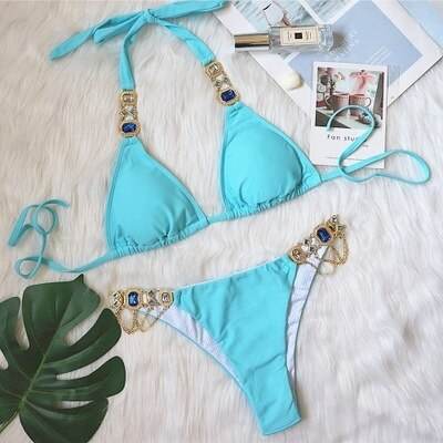 Bikini Jewelled Rhinestones Luxury Diamond Bikini Women Swimwear - Big J's Showstoppin' Store