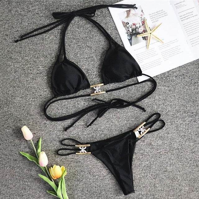 Bikini Jewelled Rhinestones Luxury Diamond Bikini Women Swimwear - Big J's Showstoppin' Store