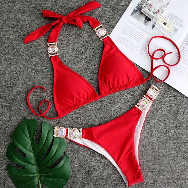 Bikini Jewelled Rhinestones Luxury Diamond Bikini Women Swimwear - Big J's Showstoppin' Store