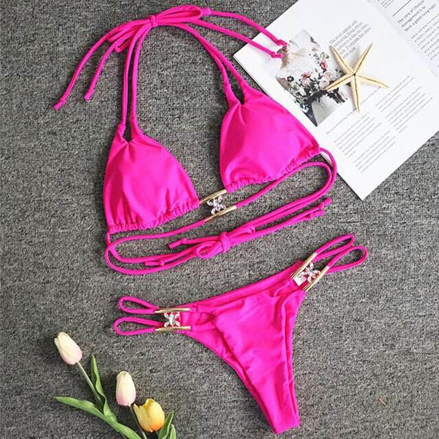 Bikini Jewelled Rhinestones Luxury Diamond Bikini Women Swimwear - Big J's Showstoppin' Store
