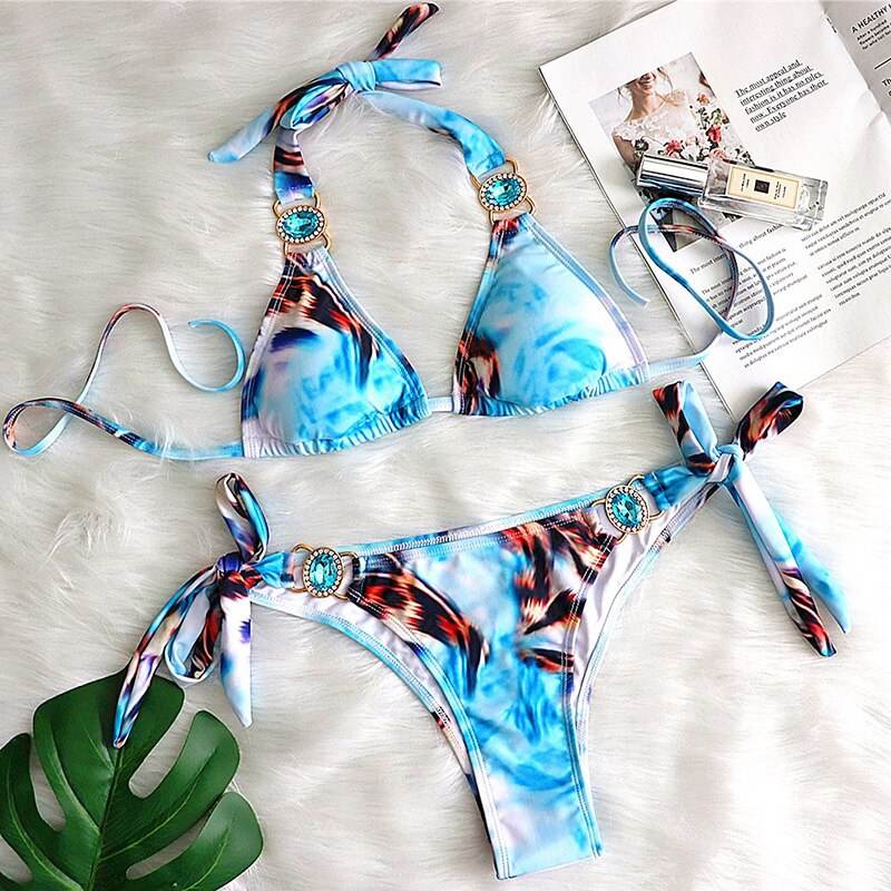 Bikini Jewelled Rhinestones Luxury Diamond Bikini Women Swimwear - Big J's Showstoppin' Store