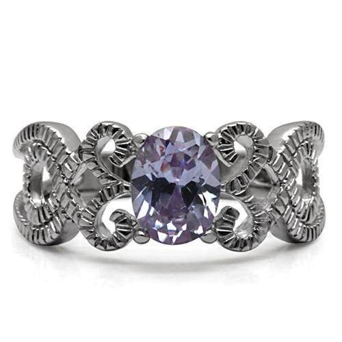 TK079 - High polished (no plating) Stainless Steel Ring with AAA Grade - Big J's Showstoppin' Store