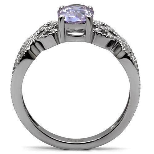 TK079 - High polished (no plating) Stainless Steel Ring with AAA Grade - Big J's Showstoppin' Store