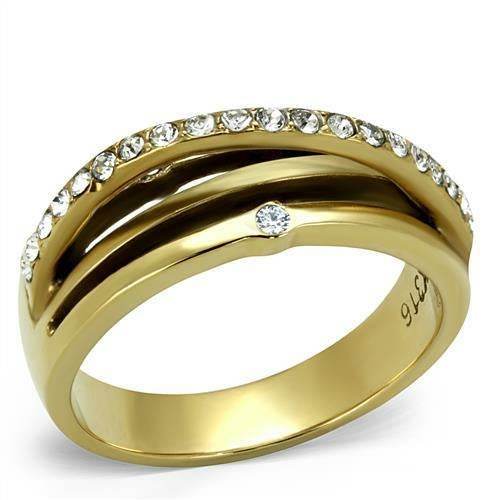 TK2611 - IP Gold(Ion Plating) Stainless Steel Ring with Top Grade - Big J's Showstoppin' Store