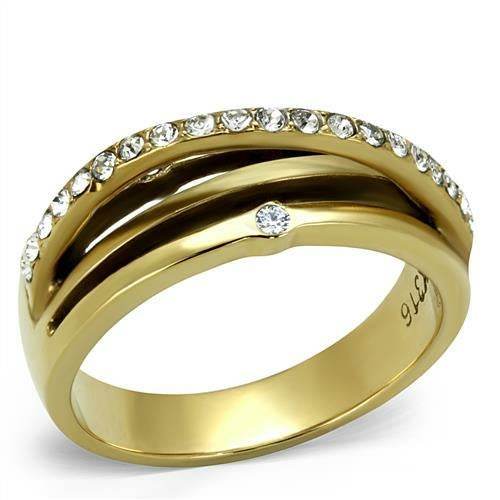TK2611 - IP Gold(Ion Plating) Stainless Steel Ring with Top Grade - Big J's Showstoppin' Store