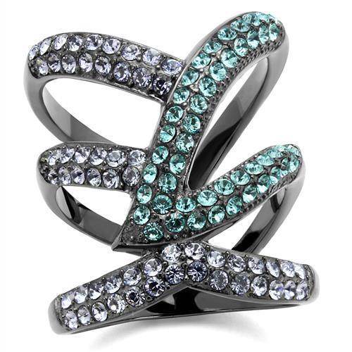 TK2766 - IP Light Black (IP Gun) Stainless Steel Ring with Top Grade - Big J's Showstoppin' Store