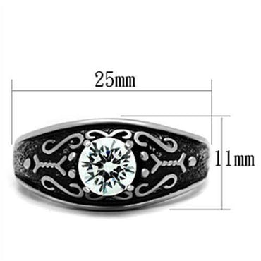 TK373 - High polished (no plating) Stainless Steel Ring with AAA Grade - Big J's Showstoppin' Store