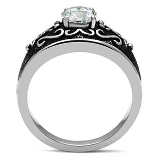 TK373 - High polished (no plating) Stainless Steel Ring with AAA Grade - Big J's Showstoppin' Store