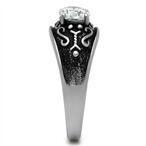 TK373 - High polished (no plating) Stainless Steel Ring with AAA Grade - Big J's Showstoppin' Store