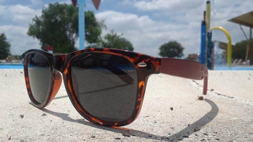 Red Bamboo Tortoise Framed Sunglasses With Wood Case, Artisan Engraved - Big J's Showstoppin' Store