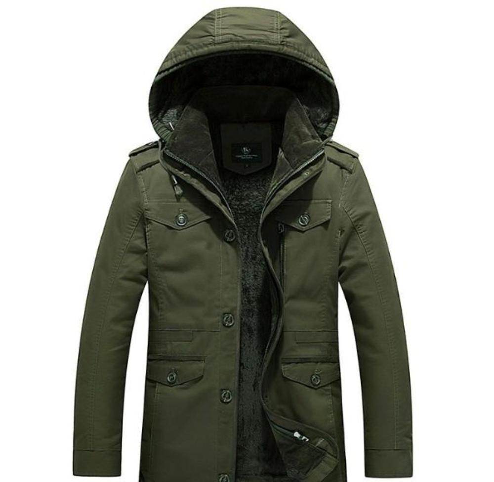 Mens Hooded Military Style Coat - Big J's Showstoppin' Store