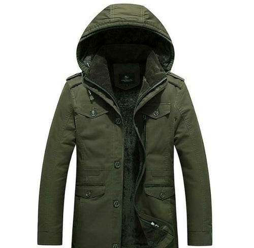 Mens Hooded Military Style Coat - Big J's Showstoppin' Store