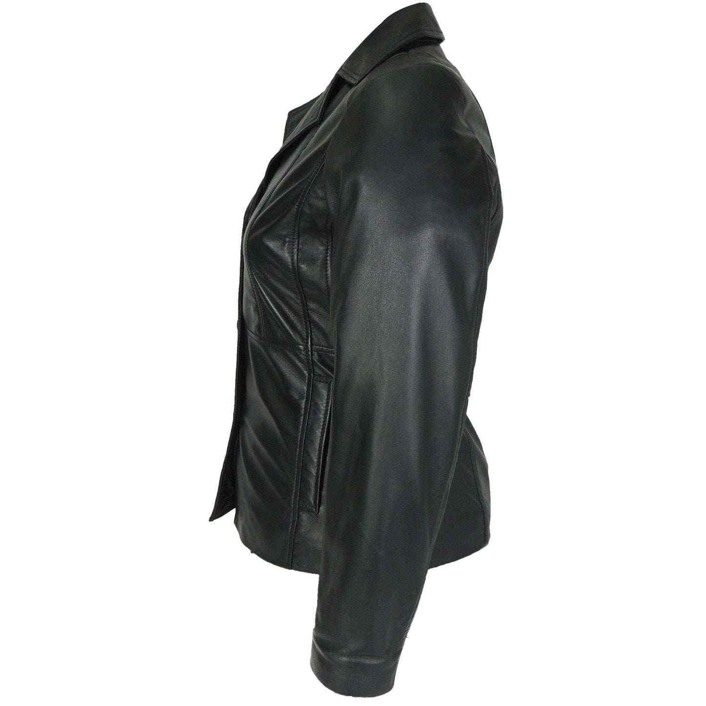Women's Athena 3 Button Leather Coat - Big J's Showstoppin' Store