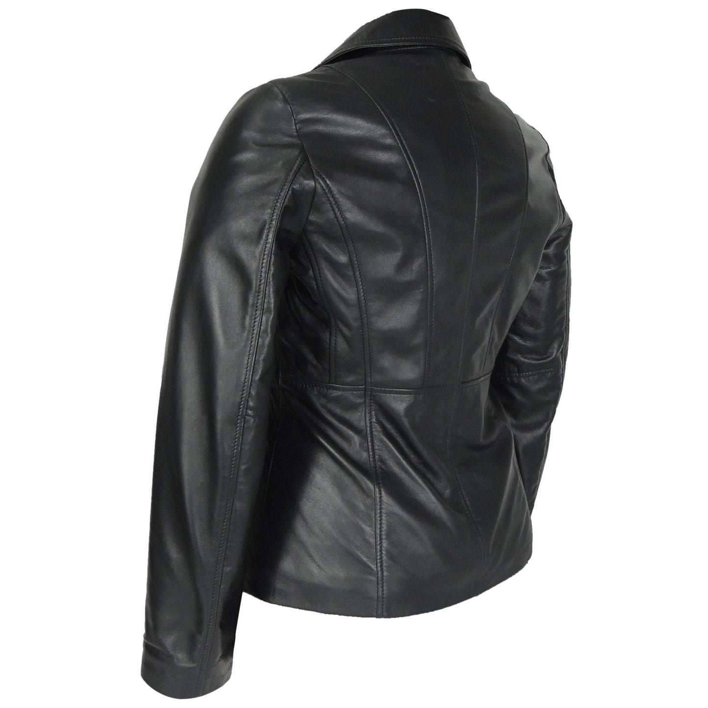 Women's Athena 3 Button Leather Coat - Big J's Showstoppin' Store