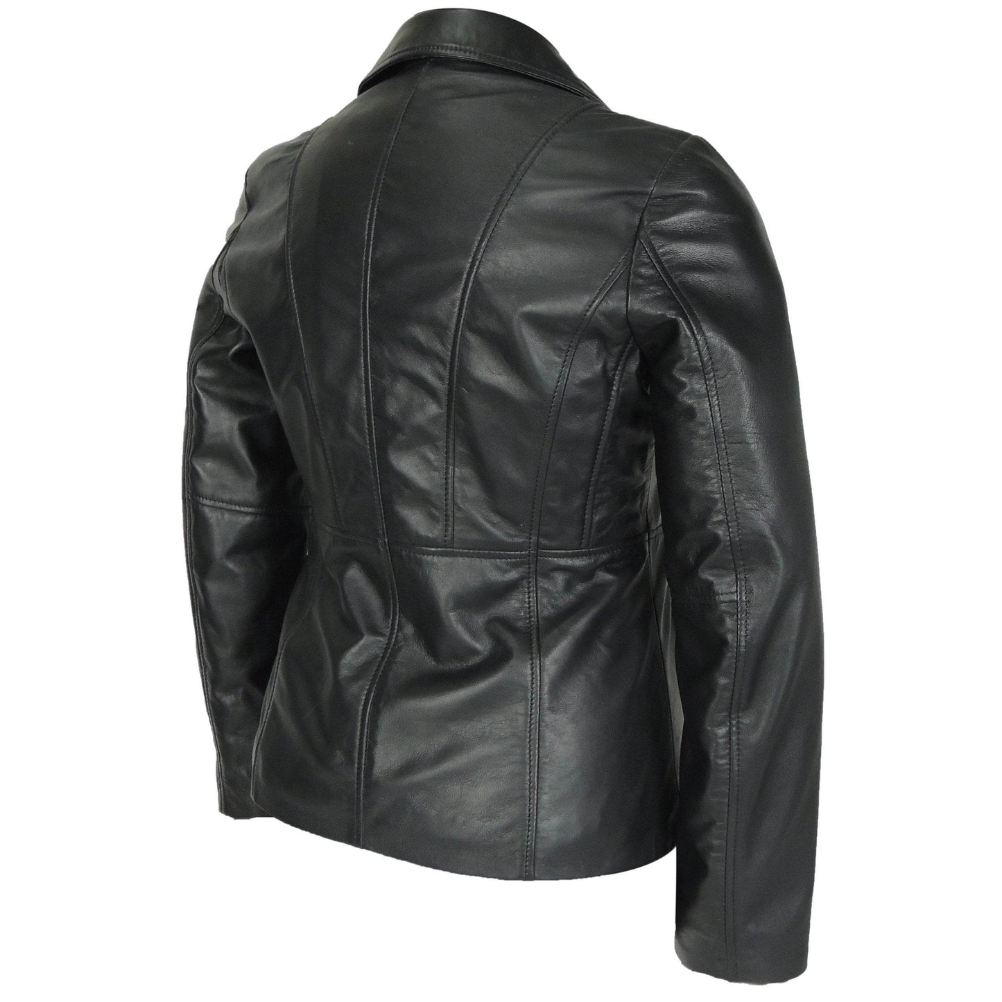 Women's Athena 3 Button Leather Coat - Big J's Showstoppin' Store