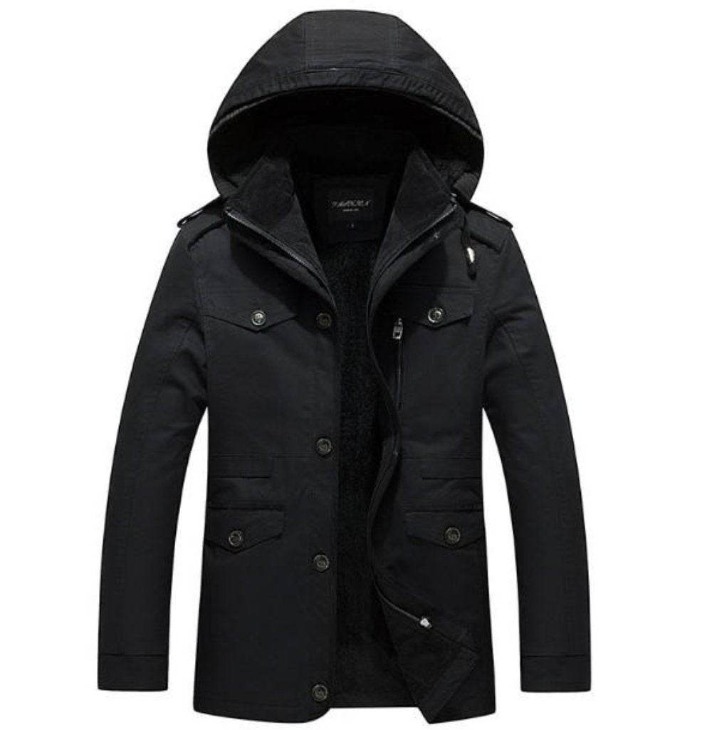 Mens Hooded Military Style Coat - Big J's Showstoppin' Store