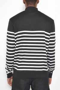 QUARTER ZIP STRIPE POLLUVER