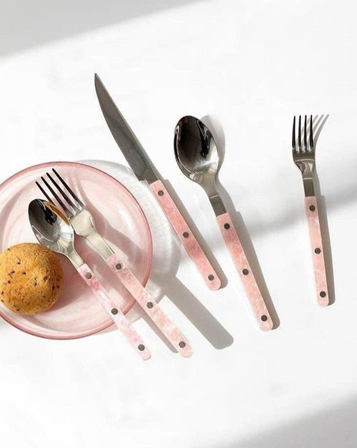 10-Pcs Sleek Modern Pinky Flatware Silverware Flatware Set - Big J's Showstoppin' Store
