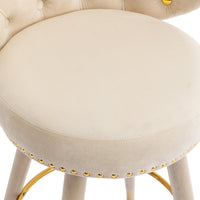 Counter Height Bar Stools Set of 2 for Kitchen Counter Solid Wood Legs