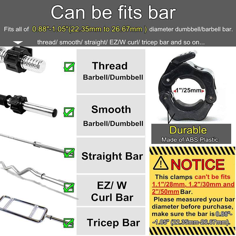 25/50mm Spinlock Collars Barbell Collar Lock Dumbell Clips Barbell - Big J's Showstoppin' Store