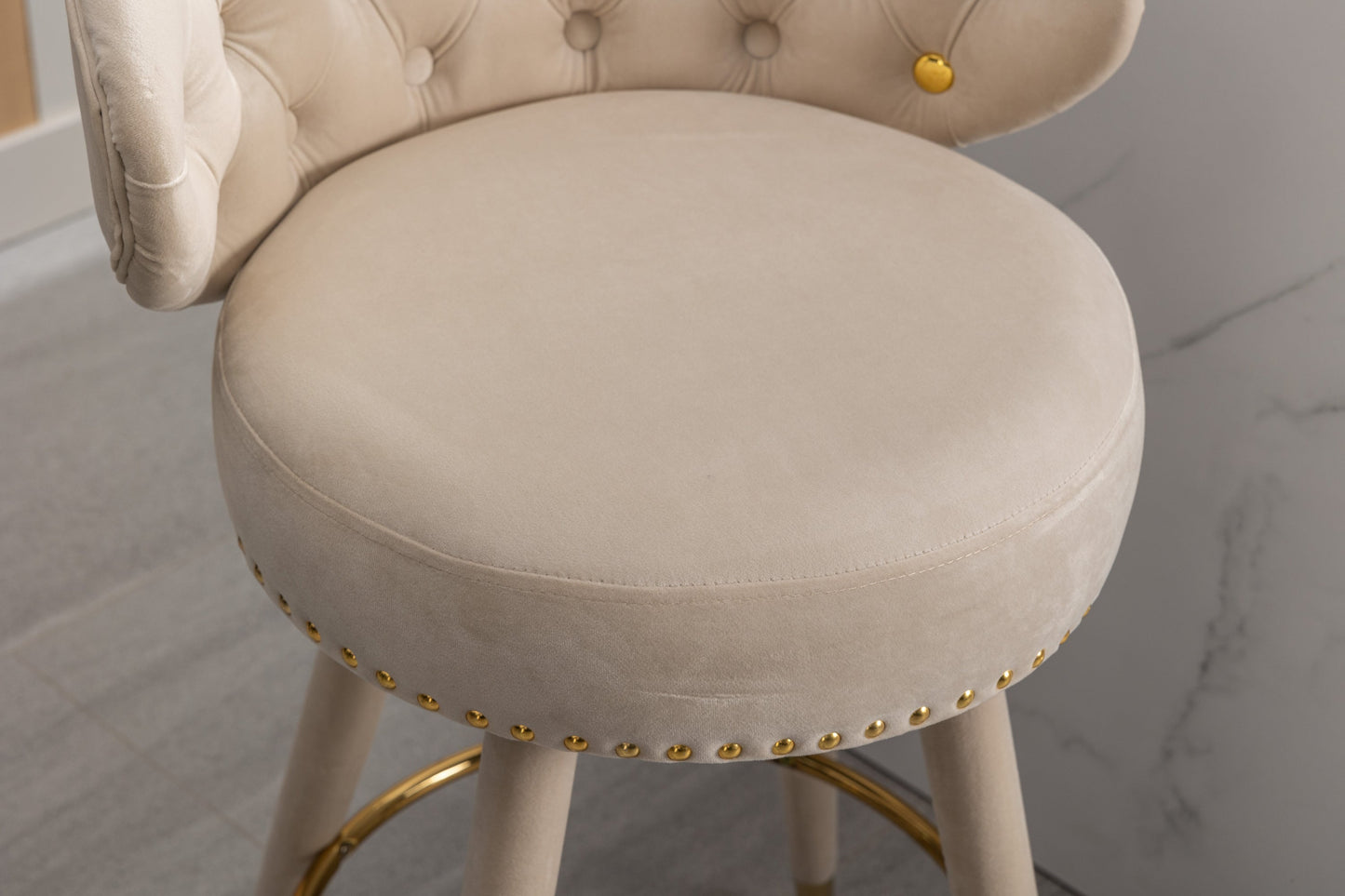 Counter Height Bar Stools Set of 2 for Kitchen Counter Solid Wood Legs