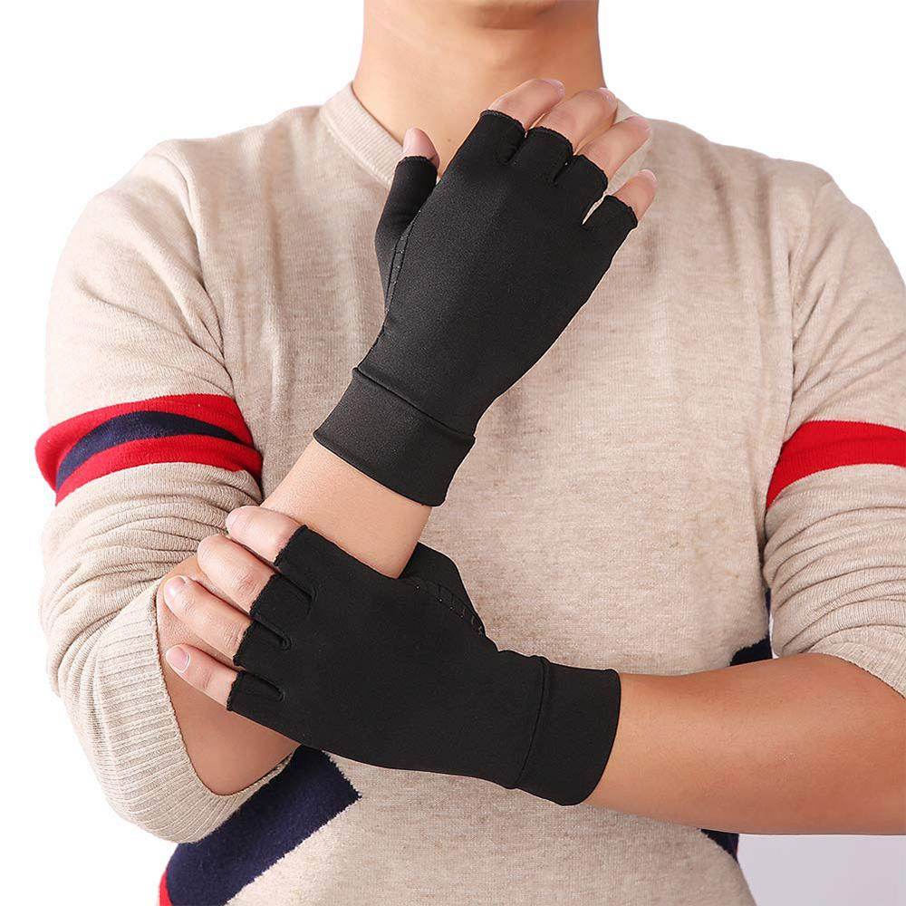 Compression Arthritis Glove Unisex Joint Pain Relief Half Finger Brace - Big J's Showstoppin' Store