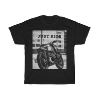 Motorcycle Just Ride Heavy Cotton T-Shirt - Big J's Showstoppin' Store