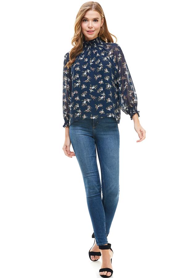 DITSY FLORAL LONG SLEEVES BLOUSE