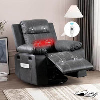 Recliner Chair, 360 Degree Swivel Rocking Chair with Massage and Heat, - Big J's Showstoppin' Store