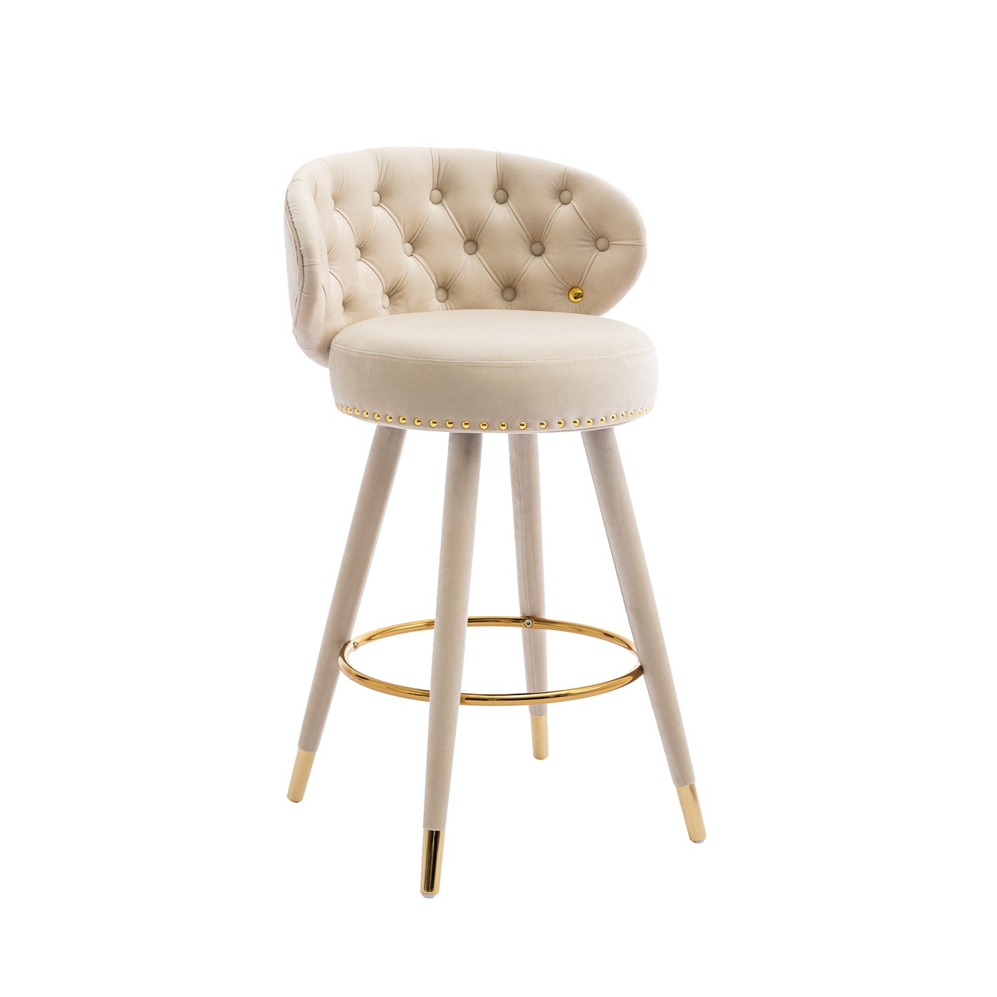 Counter Height Bar Stools Set of 2 for Kitchen Counter Solid Wood Legs